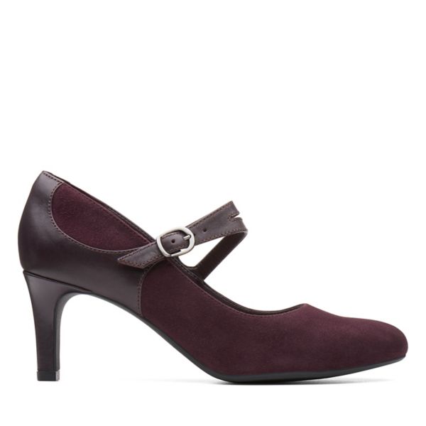 Clarks Womens Dancer Reece Heels Burgundy | USA-1328609